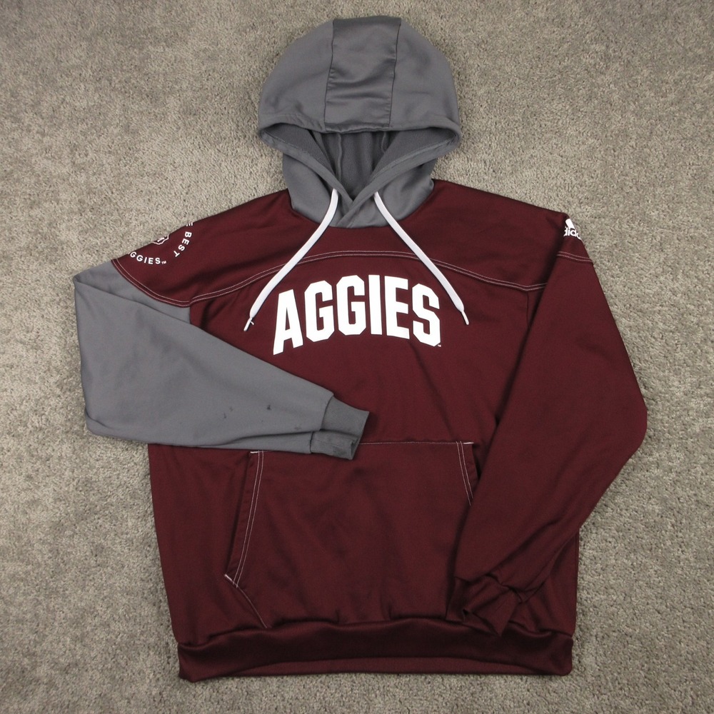 Texas A&M Aggies Sweater Mens Large Red Hoodie Sweatshirt Adidas Team Football